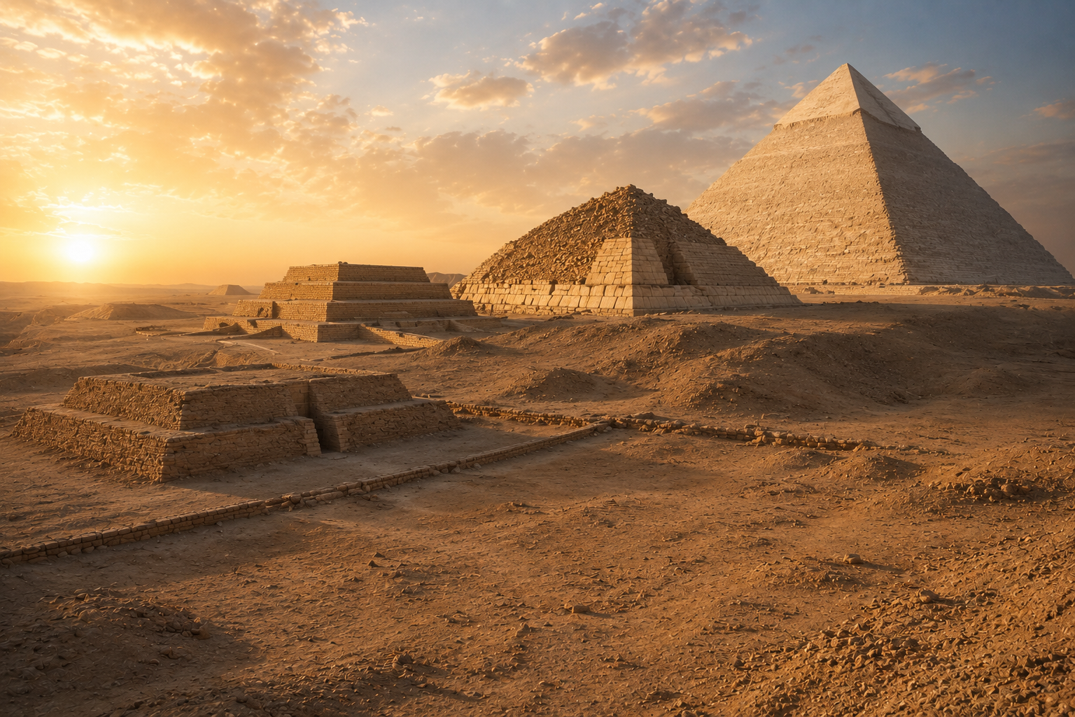 Comparison between a mastaba and the Step Pyramid