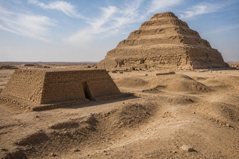 Evolution from mastaba to pyramid in ancient Egypt