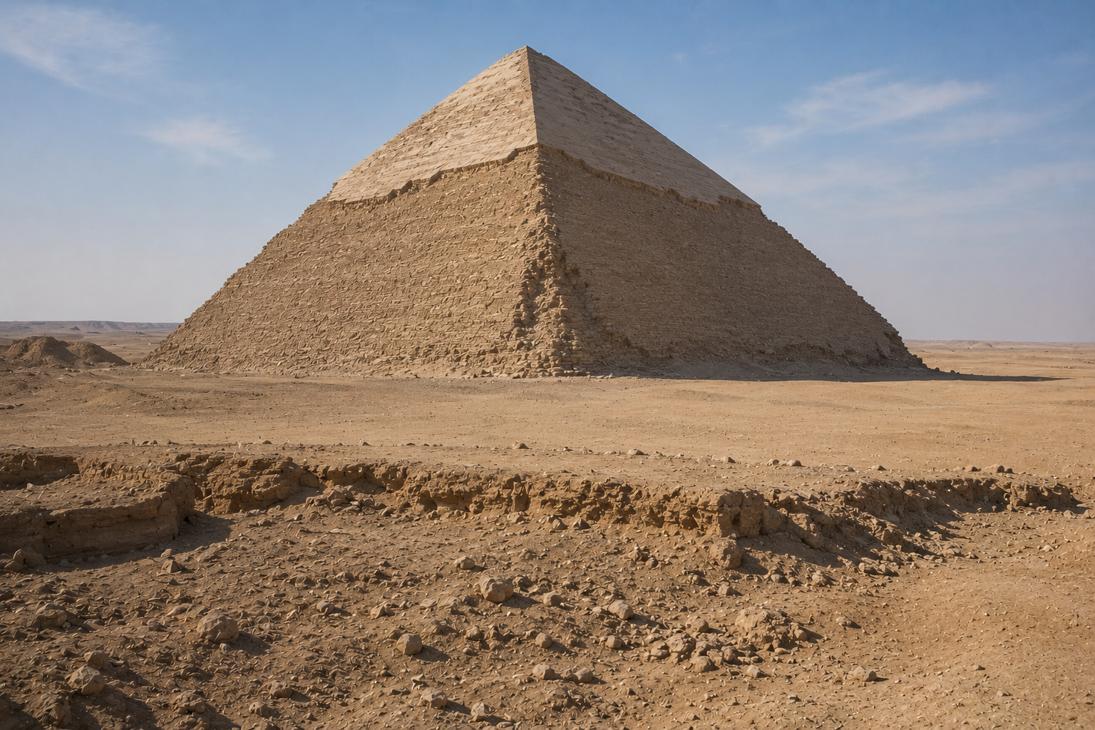 The Bent Pyramid showing its changing angle