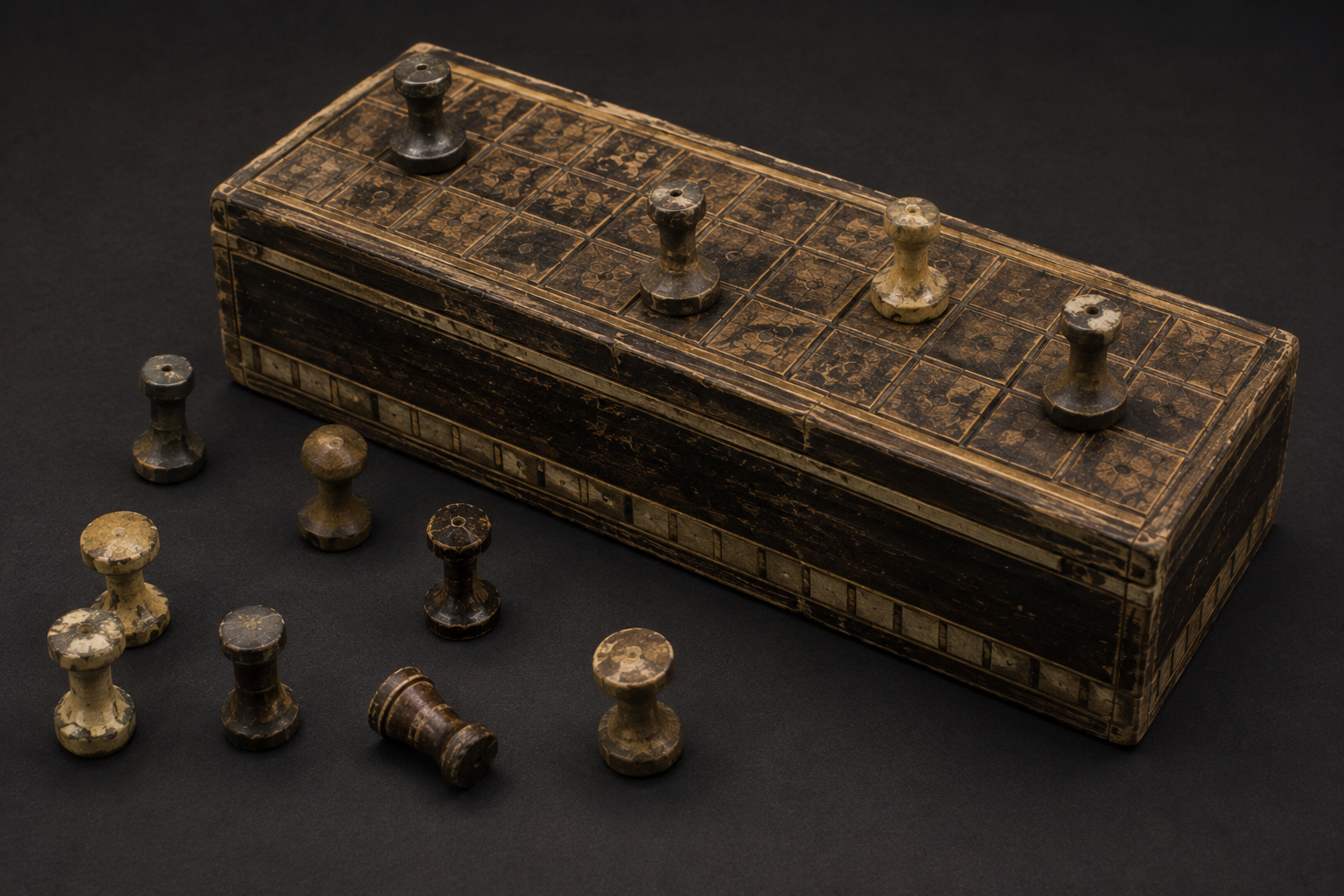 Ancient Egyptian senet game associated with the royal world of Tutankhamun