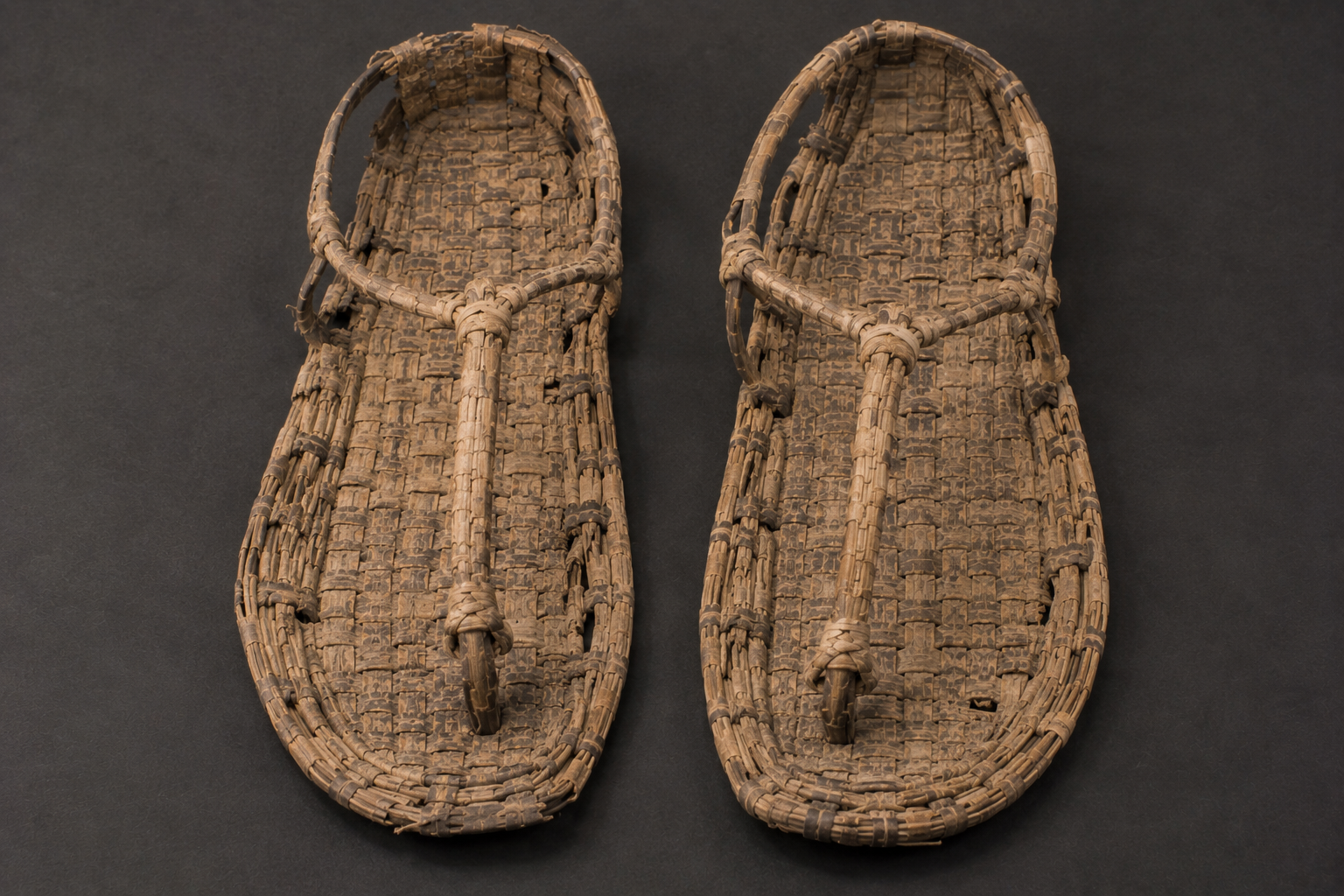 Ancient woven sandals associated with Tutankhamun's tomb