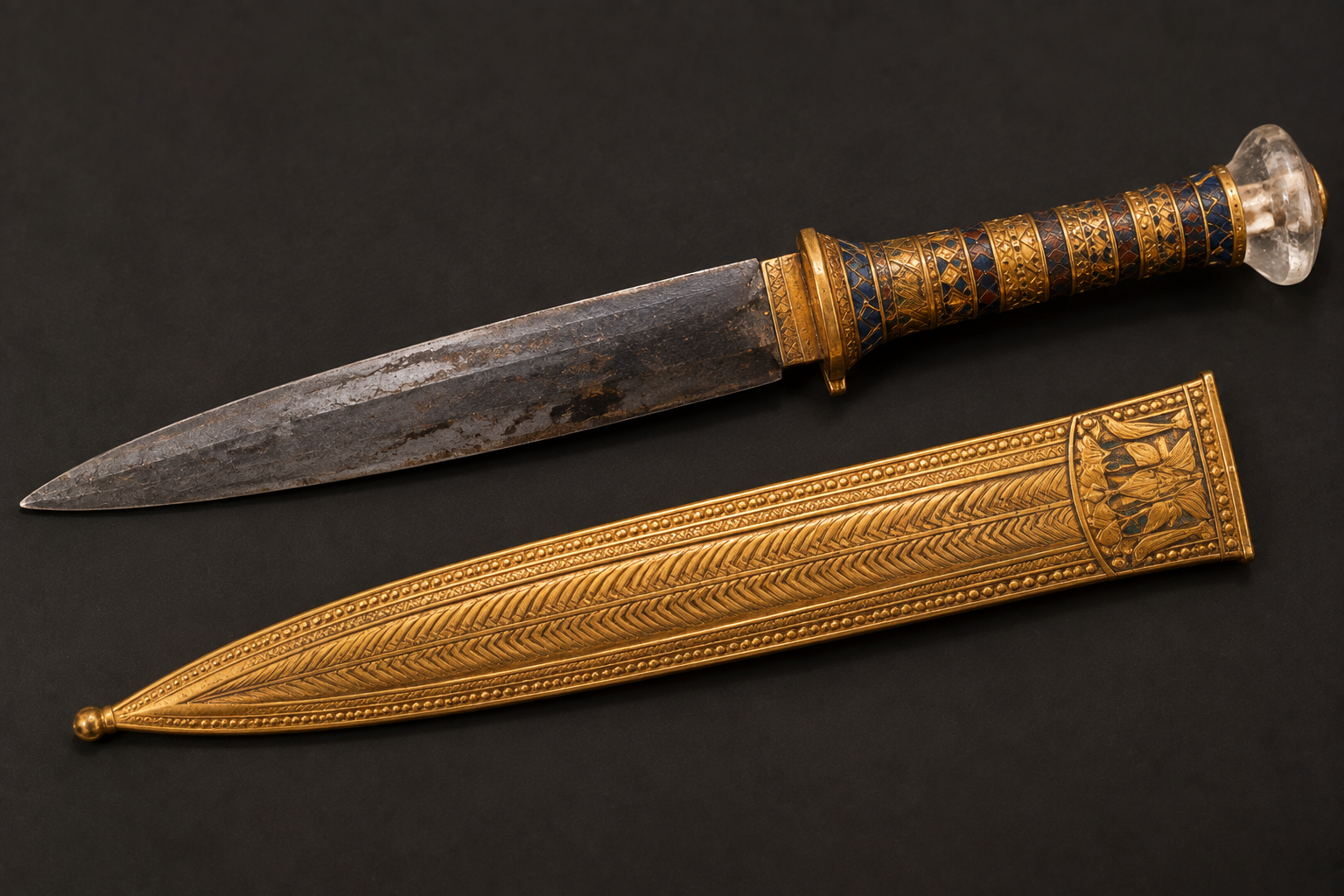 Iron-bladed dagger inspired by the royal dagger found with Tutankhamun's mummy