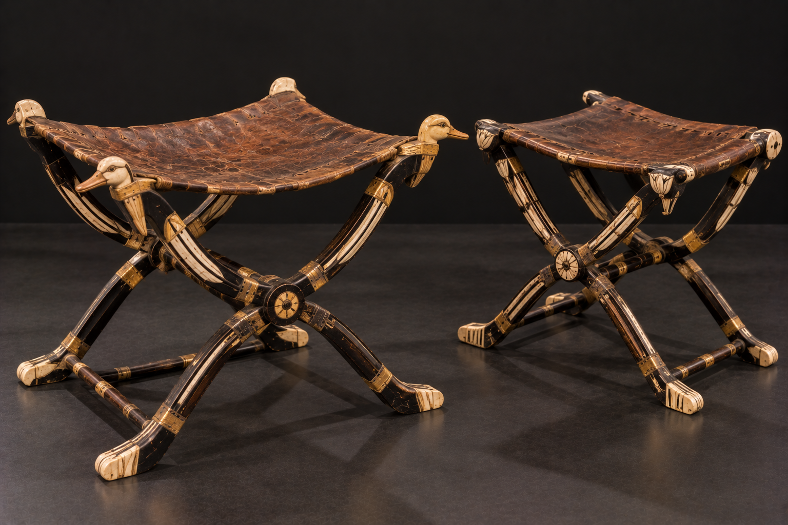 Ancient Egyptian folding stools inspired by portable seating found in Tutankhamun's tomb